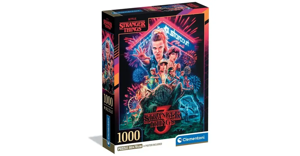 Legkelendőbb Stranger Things 3. évad 1000 db-os puzzle poszterrel – Clementoni