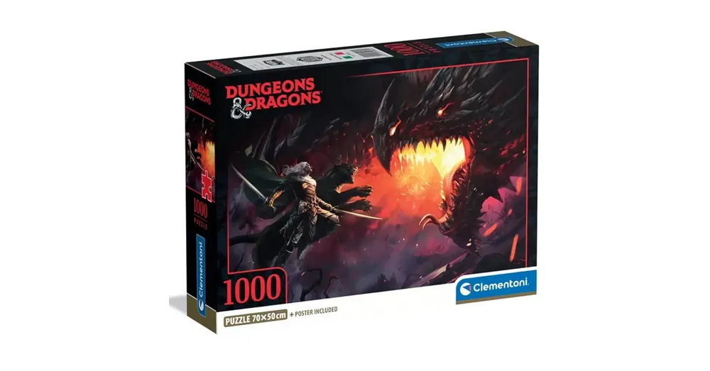 Szezonális akció Dungeons Dragons – Sárkányharc 1000 db-os puzzle poszterrel – Clementoni