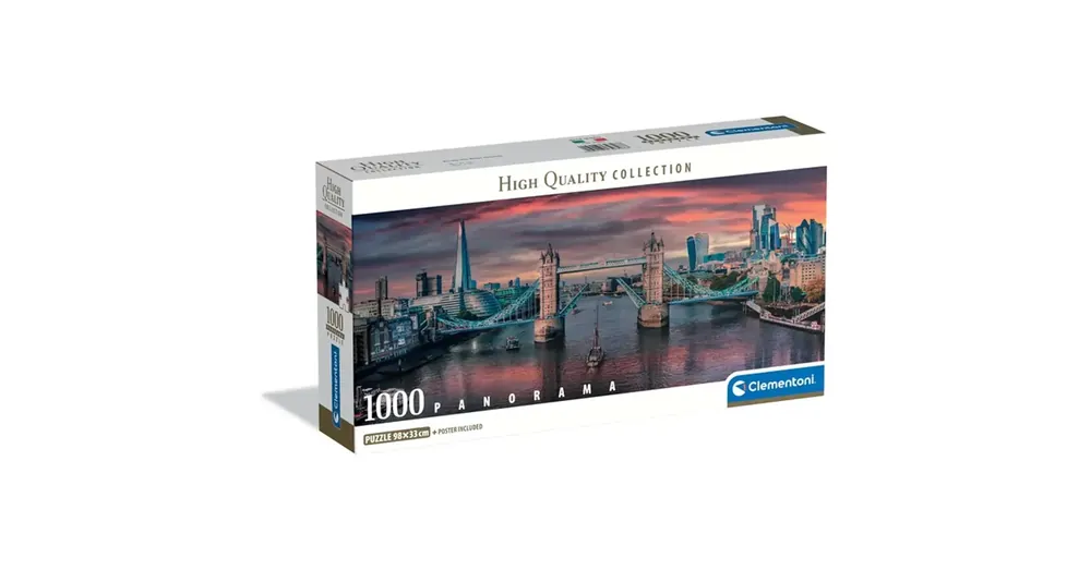 Ne maradj le Naplemente a Temzén HQC 1000 db-os panoráma puzzle poszterrel – Clementoni
