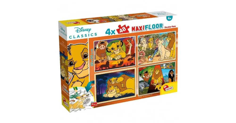 Utolsó esély Oroszlánkirály 2 az 1-ben maxi 4×48 db-os puzzle és színező 35×25 cm – Lisciani