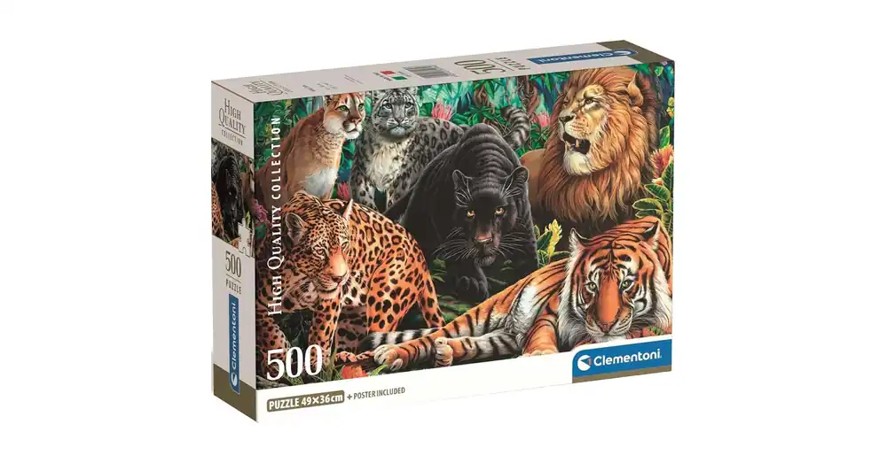 Nagymacskák HQC 500 db-os compact puzzle – Clementoni Korlátozott ajánlat