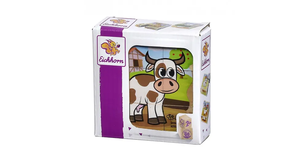 Kedvezményes ár Eichhorn Fa Kockakirakó – Háziállatos puzzle kicsiknek – Simba Toys