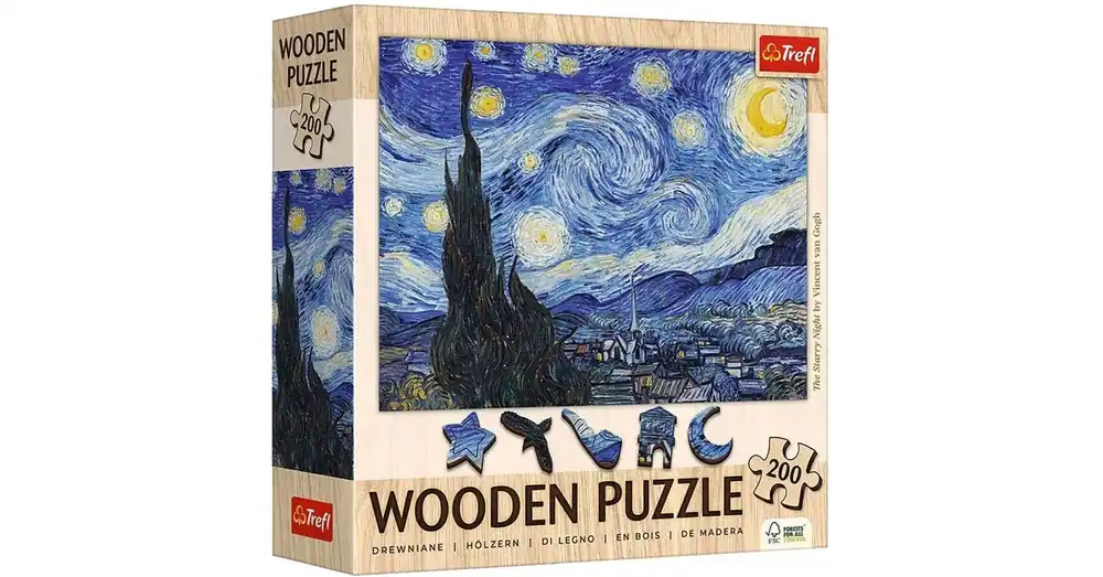 Van Gogh Csillagos éj 200 db-os fa puzzle – Trefl Szezonális akció