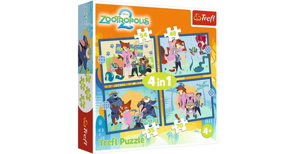 Zootropolis 2 – 4 az 1-ben 35–48–54–70 db-os puzzle – Trefl Nézd meg most