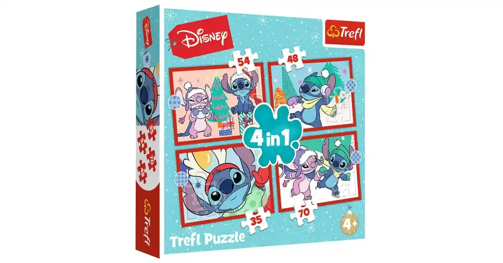 Olcsóbb Stitch 4 az 1-ben 35–48–54–70 db-os puzzle Trefl