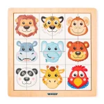 Montessori Szafari állatfejes fa kirakó – Woodyland Kiárusítás