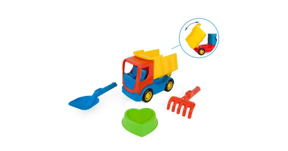 Tech Truck Dömper homokozó szettel 23 cm – Wader Bestseller