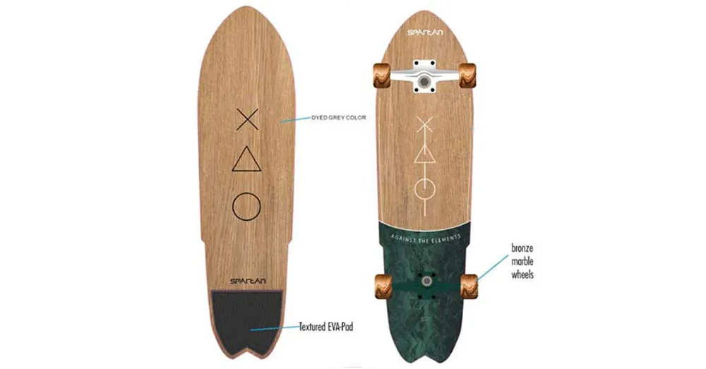 Cruiser fahatású bronz kerekes gördeszka 28"-os méretben Kiárusítás