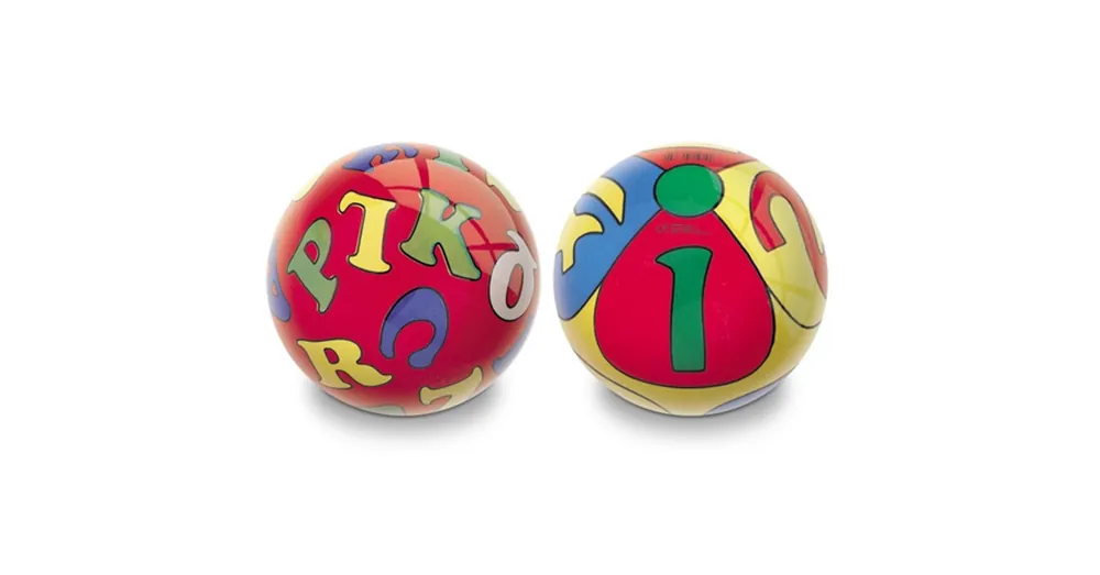Betűk és számok gumilabda 14 cm – Mondo Toys Különleges ajánlat