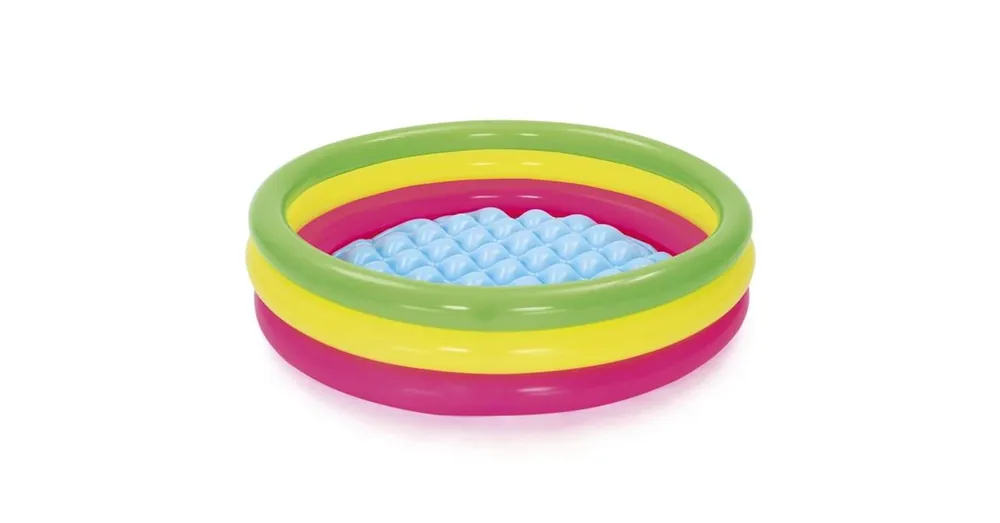 Bestway Swim Squad™ háromgyűrűs felfújható színes pancsoló medence Ø 102×25 cm Expressz kézbesítés