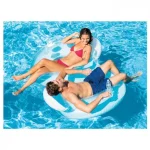Intex Dupla háttámlás kerek matrac kék színben 198x117cm Olcsó