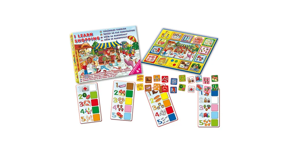 Nézd meg most Vásárolni tanulok 4 nyelvű készségfejlesztő társasjáték – D-Toys