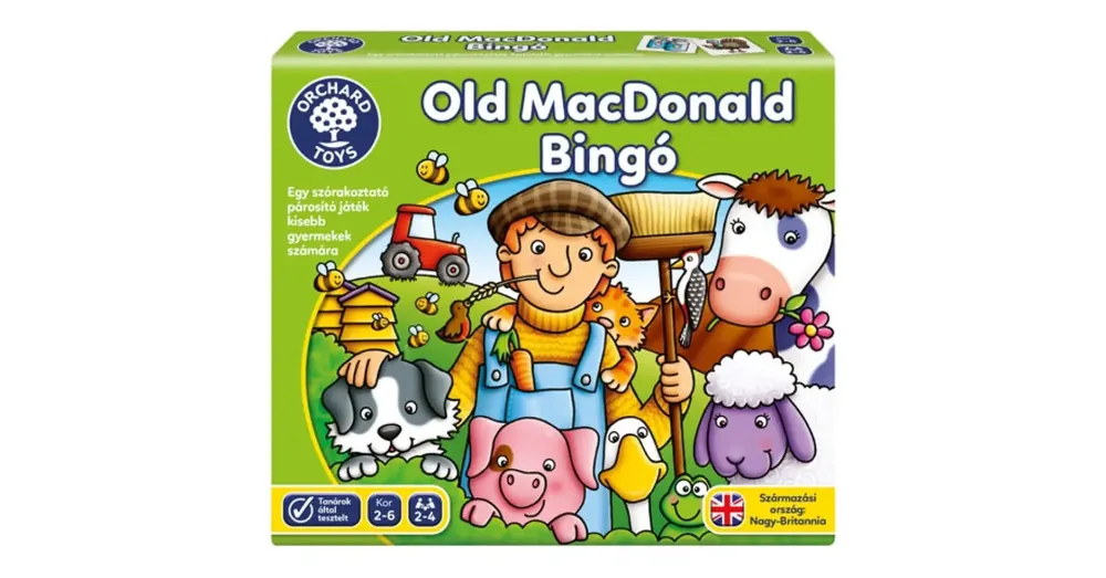 Legkelendőbb Old MacDonald bingó társasjáték